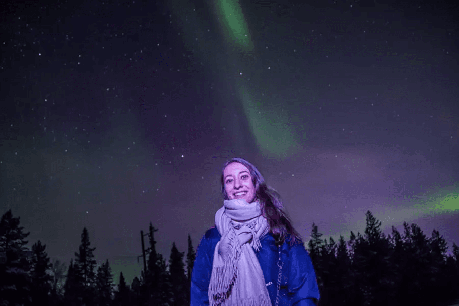 Erik on the northern lights trail