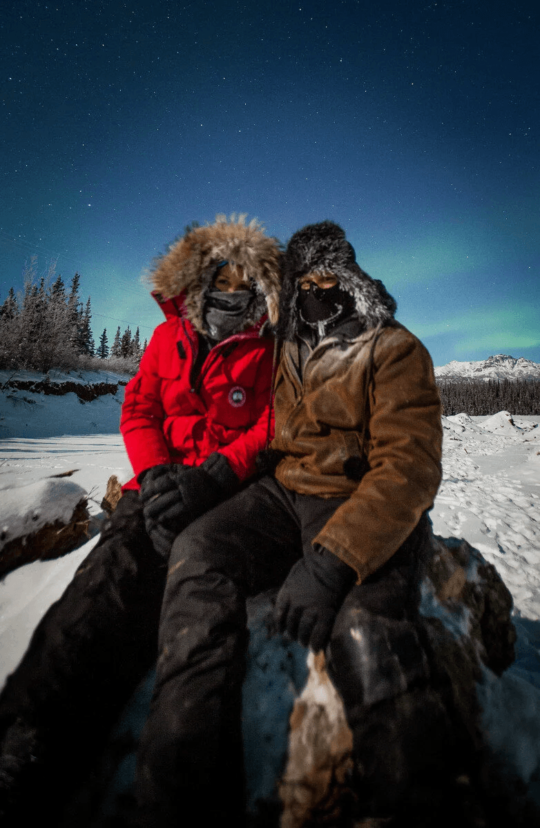 Mia snowshoeing in Kvaløya
